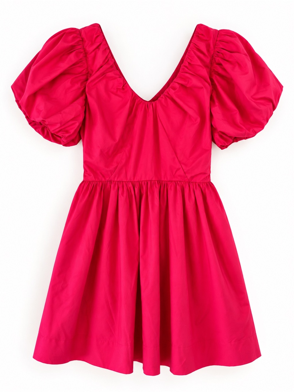 Hot Pink Puff-Sleeve Dress NWT